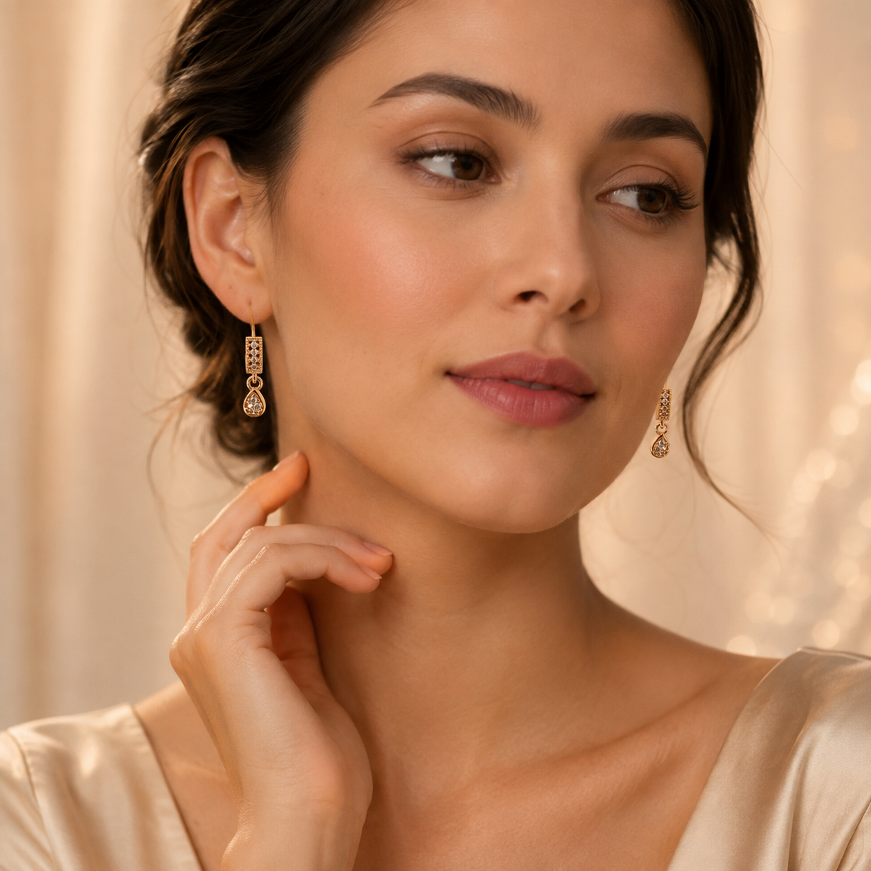 Kashish - White Crystal Teardrop Earrings for Women