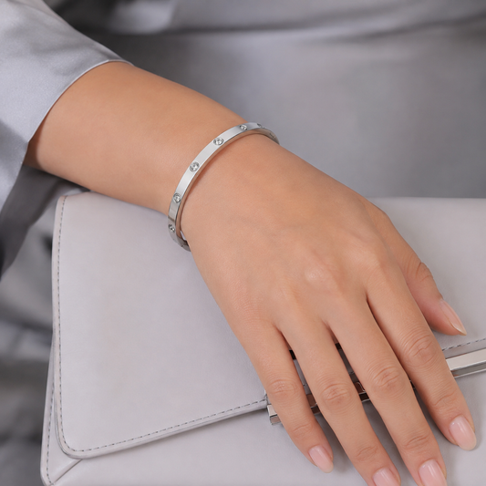 Kashish - Stainless Steel Love Silver Bracelet For women