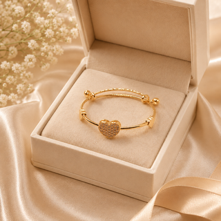 Kashish - Heart Crystal Adjustable Bracelet for Women