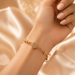 Kashish - Heart Crystal Adjustable Bracelet for Women