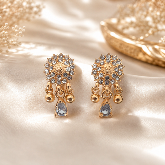 Kashish - White Crystal Teardrop Earrings for Women