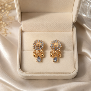 Kashish - White Crystal Teardrop Earrings for Women