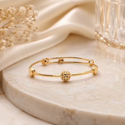Kashish - Textured Ball Adjustable Bangle Bracelet for Women