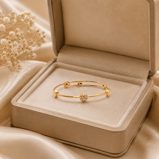 Kashish - Textured Ball Adjustable Bangle Bracelet for Women