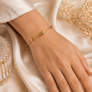 Kashish - Textured Ball Adjustable Bangle Bracelet for Women