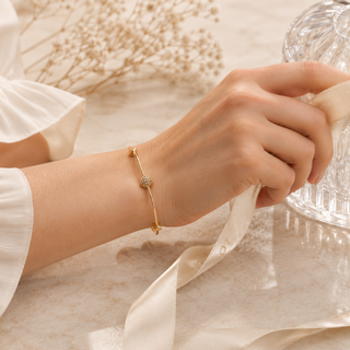 Kashish - Textured Ball Adjustable Bangle Bracelet for Women