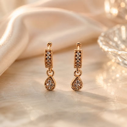 Kashish - White Crystal Teardrop Earrings for Women