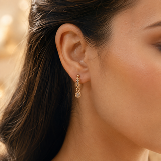 Kashish - White Crystal Teardrop Earrings for Women