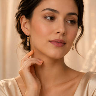 Kashish - White Crystal Teardrop Earrings for Women