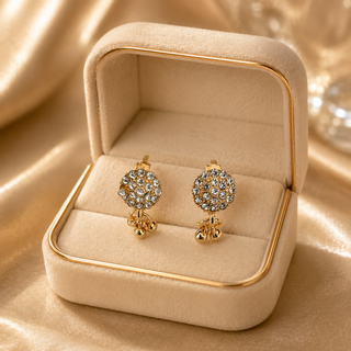 Kashish - White Crystal Cluster Drop Earrings for Women