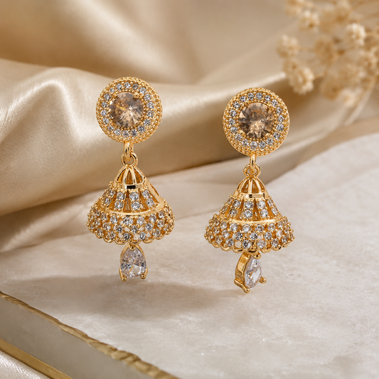 Kashish - Crystal Jhumka Earrings for Women