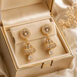 Kashish - Crystal Jhumka Earrings for Women