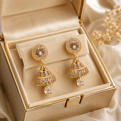 Kashish - Crystal Jhumka Earrings for Women