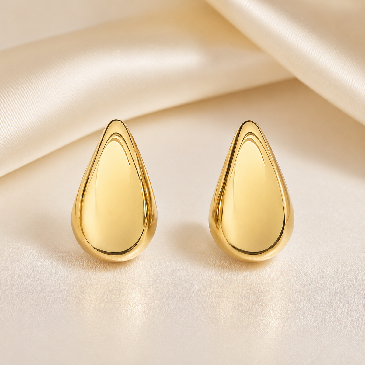 Kashish Gold Teardrop Statement Stud Earrings for Women